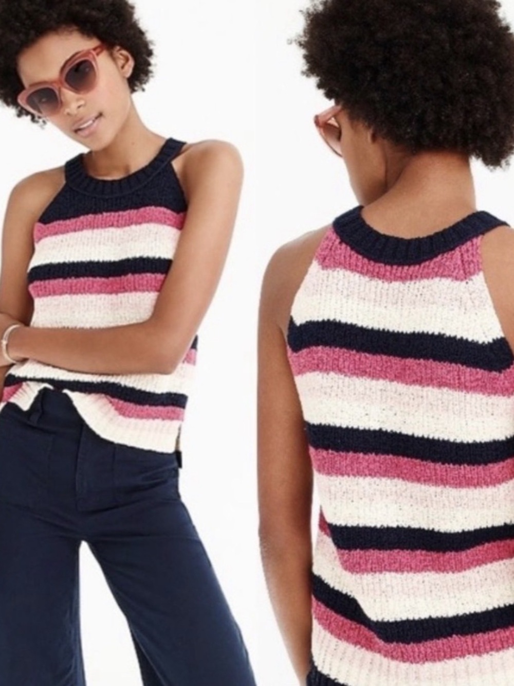 J.Crew Multicolor Striped Sweater Tank – Women’s Large – New With Tags